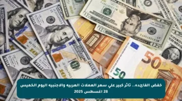 خفض الفائدة.. تأثر كبير على سعر العملات العربية والأجنبية اليوم الخميس 28 أغسطس 2025